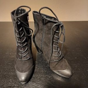 New Zoe + Luca black suede boots